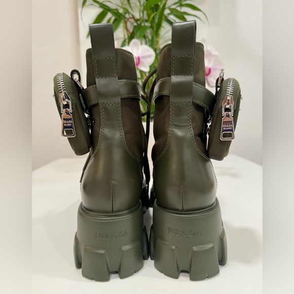 PRADA Monolith leather and Re-Nylon boots with pouch - Picture 8 of 15